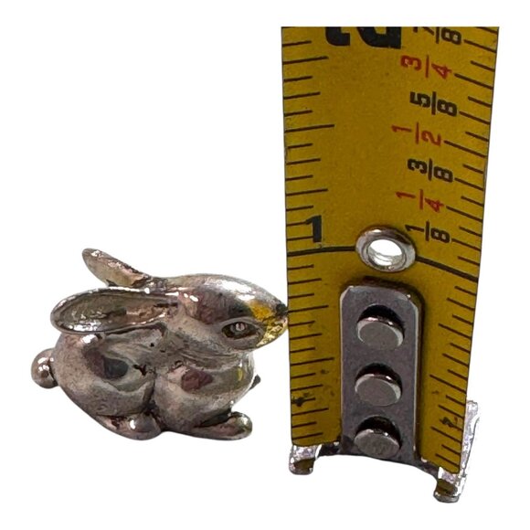 Sterling Silver Miniature Bunny Figurine 13g Collectible Animal Sculpture Easter - Picture 4 of 9